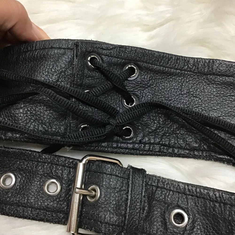 Event Leather Black Motorcycle Chaps Zip Sides Snap Bottoms Pocket